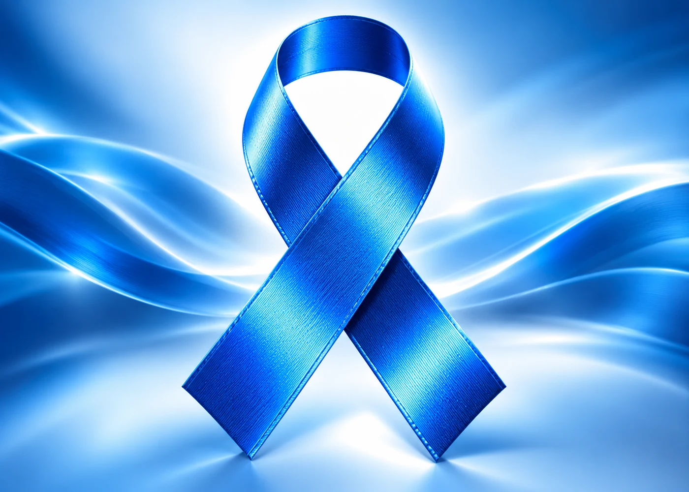 Blue prostate cancer awareness ribbon symbolizing hope, remembrance, and support for families