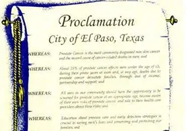 El Paso Texas Prostate Cancer Awareness Observance Day February 2nd