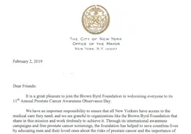NYC MAYOR BILL DE BLASIO RECOGNITION LETTER